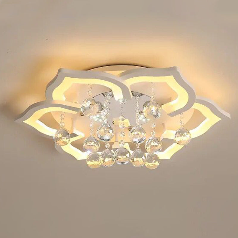 Flower Shape LED Crystal Ceiling Lamp Modern Acrylic Flush Mount for Living Room