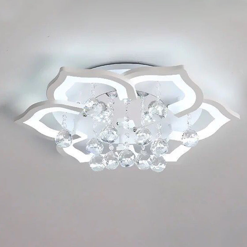 Flower Shape LED Crystal Ceiling Lamp Modern Acrylic Flush Mount for Living Room