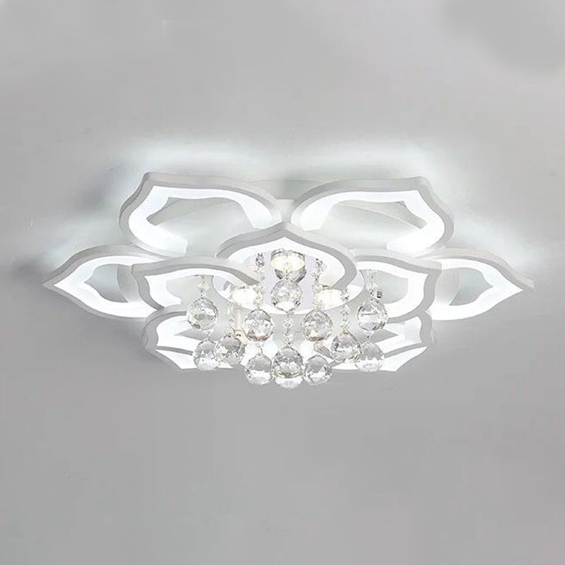 Flower Shape LED Crystal Ceiling Lamp Modern Acrylic Flush Mount for Living Room