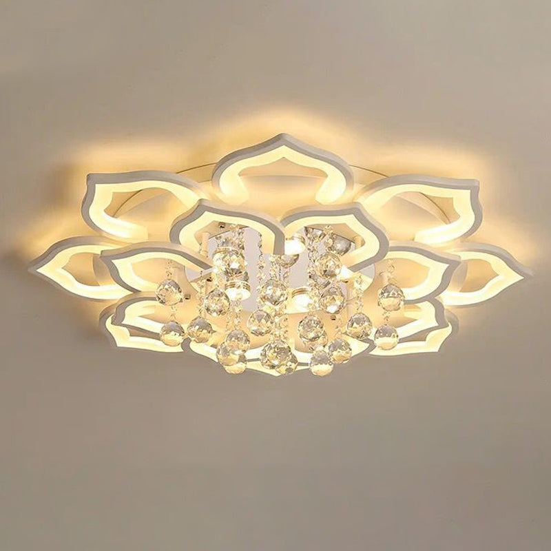 Flower Shape LED Crystal Ceiling Lamp Modern Acrylic Flush Mount for Living Room