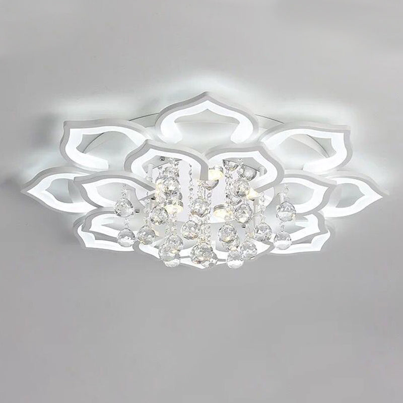Flower Shape LED Crystal Ceiling Lamp Modern Acrylic Flush Mount for Living Room