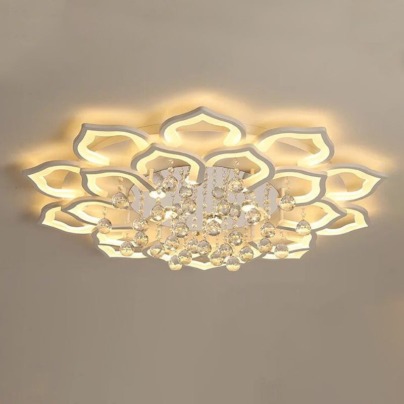 Flower Shape LED Crystal Ceiling Lamp Modern Acrylic Flush Mount for Living Room