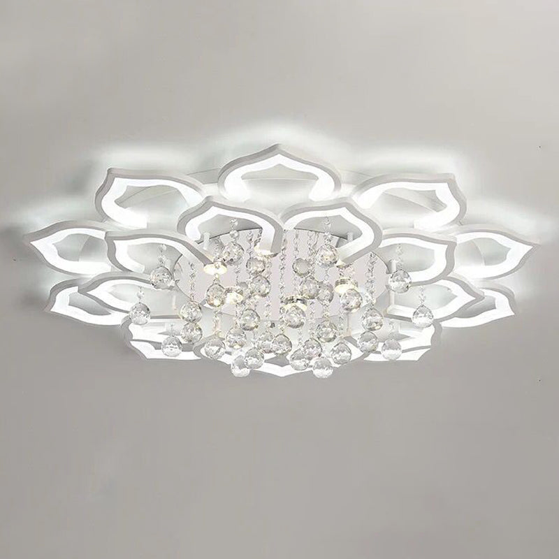 Flower Shape LED Crystal Ceiling Lamp Modern Acrylic Flush Mount for Living Room