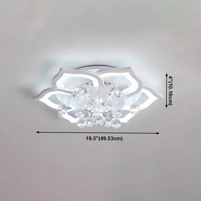 Flower Shape LED Crystal Ceiling Lamp Modern Acrylic Flush Mount for Living Room