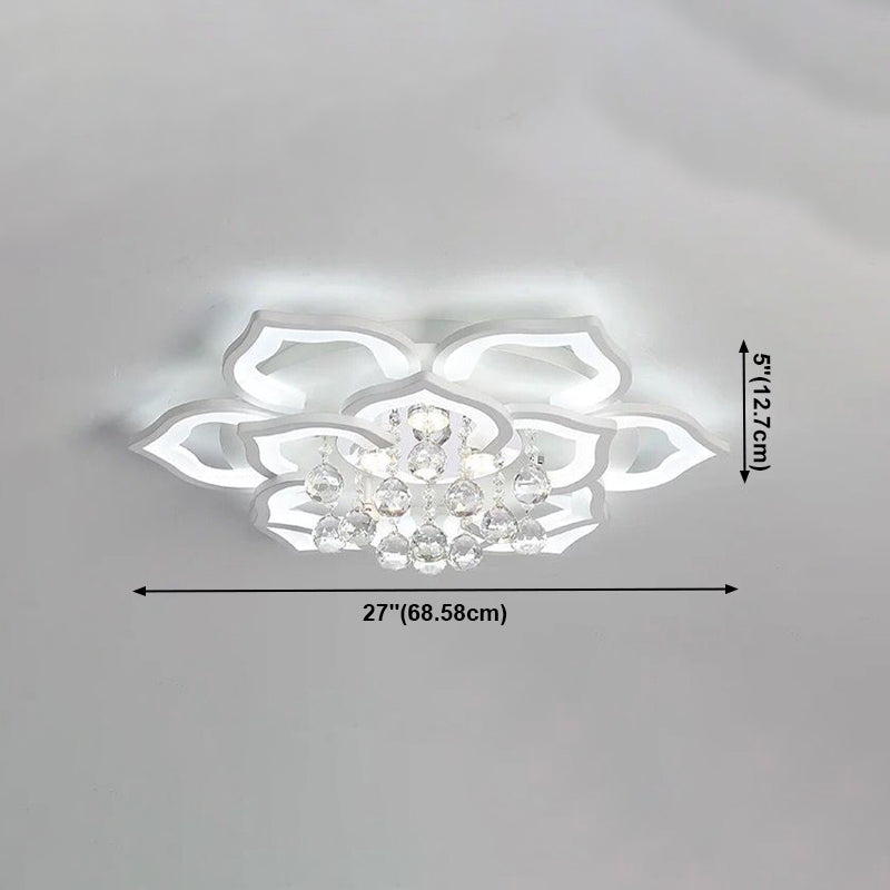 Flower Shape LED Crystal Ceiling Lamp Modern Acrylic Flush Mount for Living Room