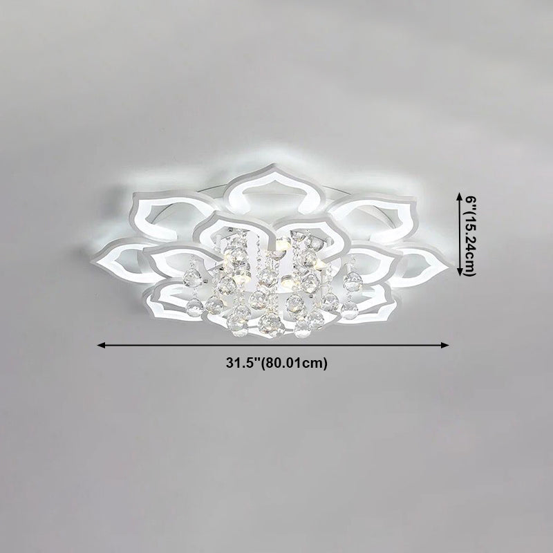 Flower Shape LED Crystal Ceiling Lamp Modern Acrylic Flush Mount for Living Room