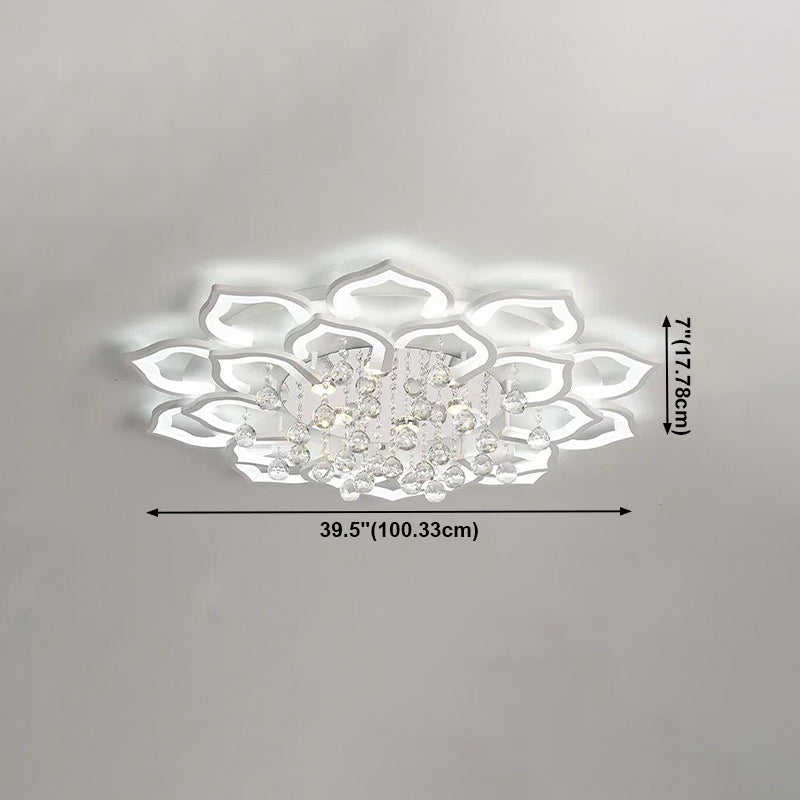 Flower Shape LED Crystal Ceiling Lamp Modern Acrylic Flush Mount for Living Room