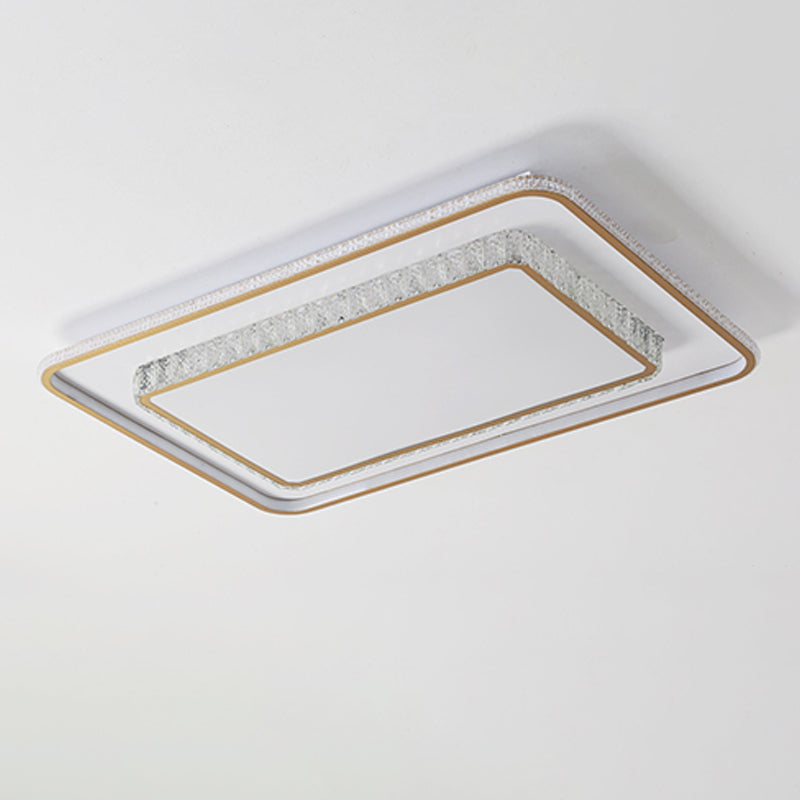 Geometry Shape Crystal Ceiling Lamp Modern Acrylic 2 Lights Flush Mount for Living Room