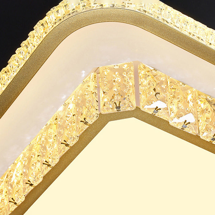 Geometry Shape Crystal Ceiling Lamp Modern Acrylic 2 Lights Flush Mount for Living Room