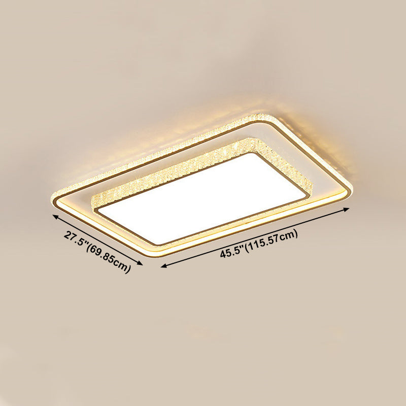 Geometry Shape Crystal Ceiling Lamp Modern Acrylic 2 Lights Flush Mount for Living Room