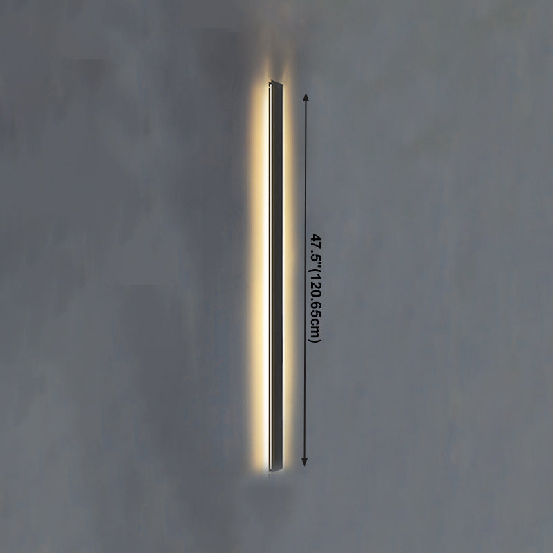 Modern Style Linear Wall Sconce Lights Metal 1 Light Wall Lighting Ideas in Black