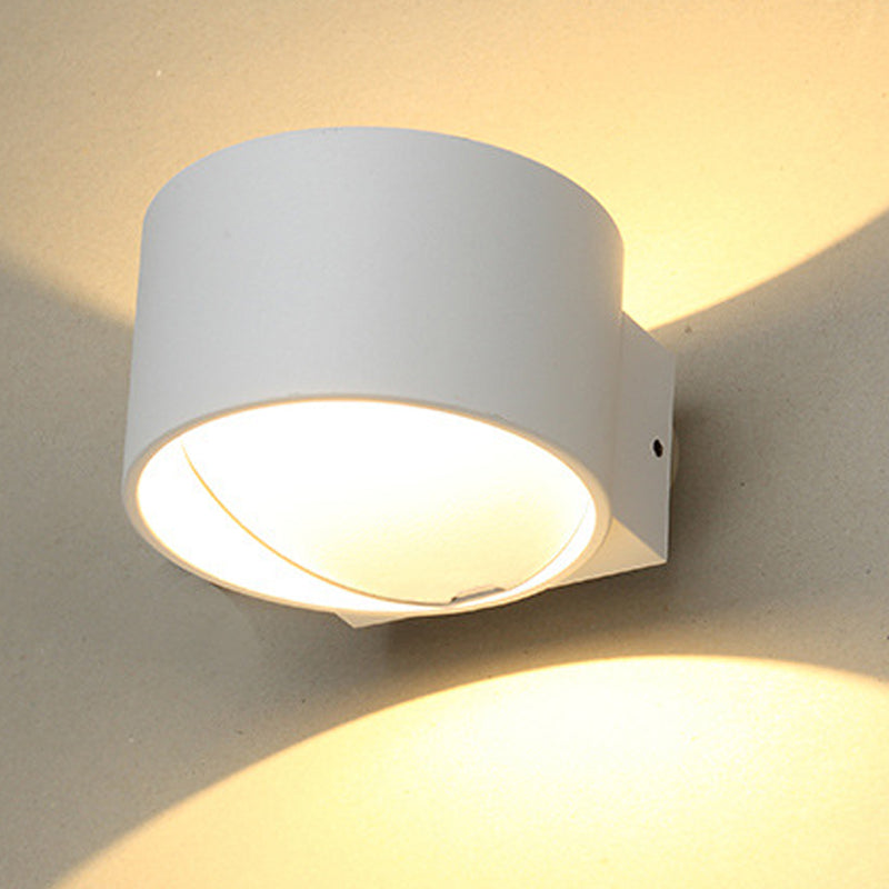 Contemporary Style Cylinder Wall Mounted Light Metal 2 Lights Wall Washer Sconce