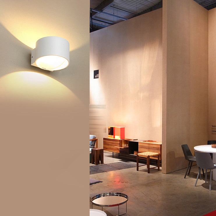 Contemporary Style Cylinder Wall Mounted Light Metal 2 Lights Wall Washer Sconce