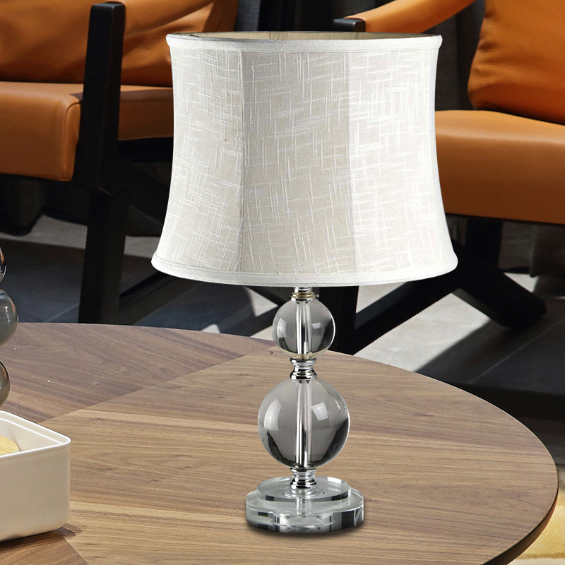 Kristallkugel Tisch Beleuchtung Einfachheit 1 hellgraue Nachtlampe mit Trommelstoffschatten