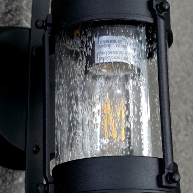 Style géométrique de style industriel lumières en métal 1 éclairage mural léger en noir