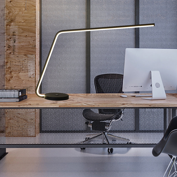 Linear 1 Light Table Light Contemporary Metal Night Table Lamps for Study Room