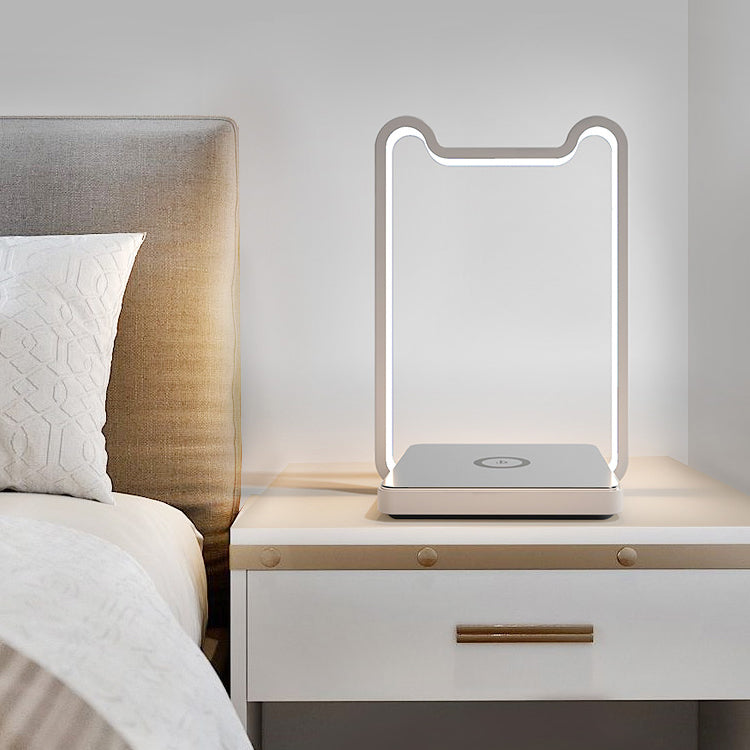 Linear 1 Light Nightstand Lamp Contemporary Metal Night Table Lamps for Bedroom