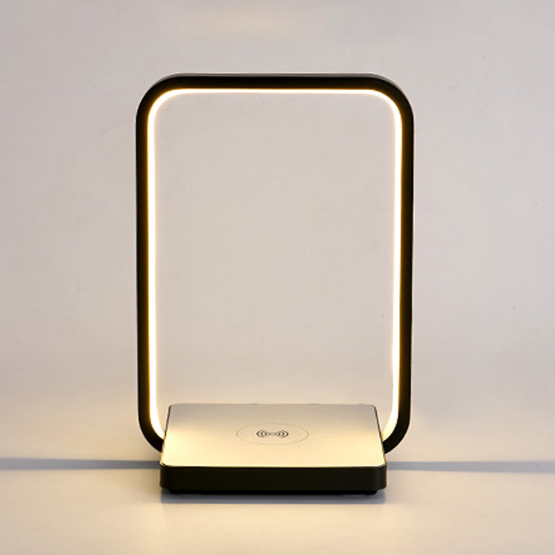 Linear 1 Light Nightstand Lamp Contemporary Metal Night Table Lamps for Bedroom