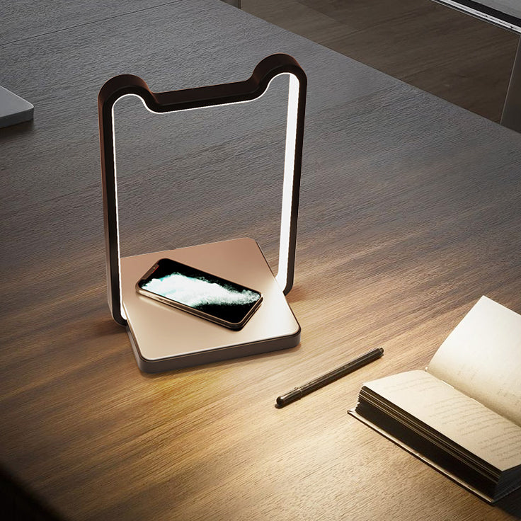 Linear 1 Light Nightstand Lamp Contemporary Metal Night Table Lamps for Bedroom