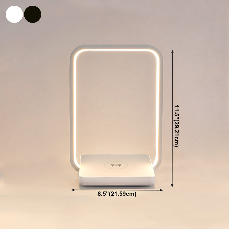 Linear 1 Light Nightstand Lamp Contemporary Metal Night Table Lamps for Bedroom