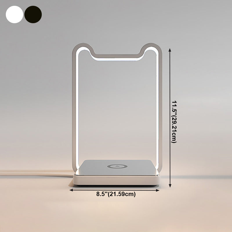 Linear 1 Light Nightstand Lamp Contemporary Metal Night Table Lamps for Bedroom