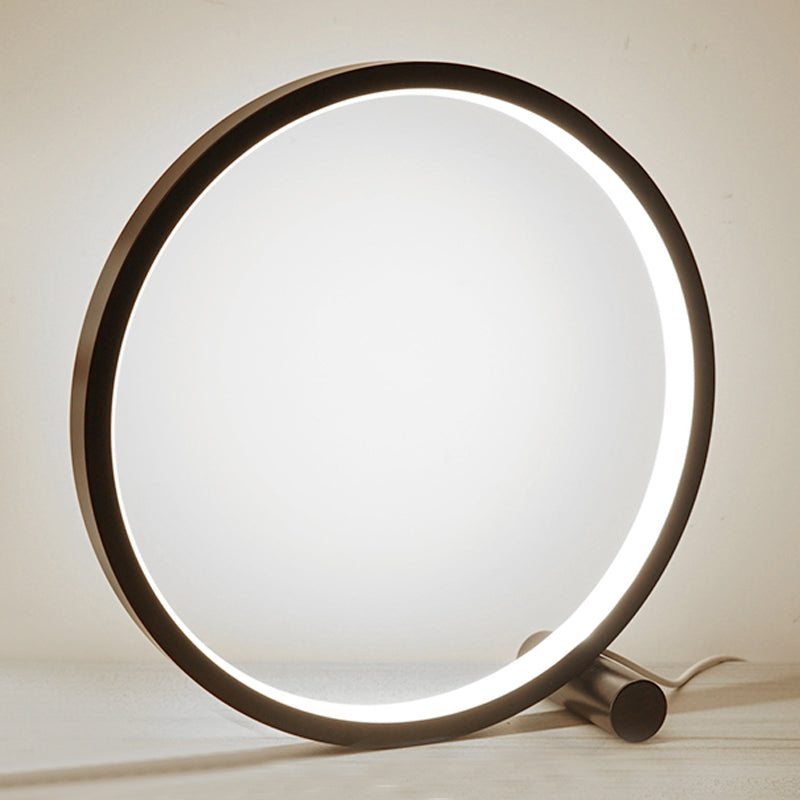 Lampada da tavolo Circle 1 luce Lampade da comodino contemporanee in metallo per camera da letto