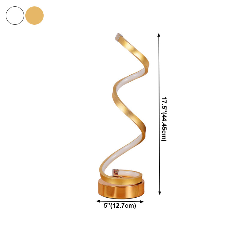 Linear 1 Light Table Lamp Contemporary Metal Nightstand Lamps for Bedroom