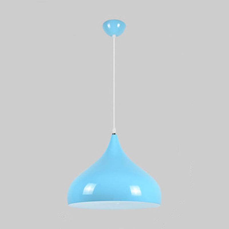 Lacquered Aluminium Indoor Pendant Light in Modern Creative Style Tapered Macaron Hanging Lamp