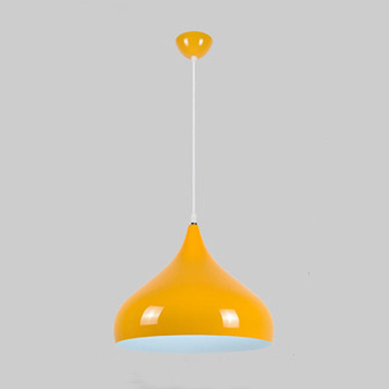Lacquered Aluminium Indoor Pendant Light in Modern Creative Style Tapered Macaron Hanging Lamp