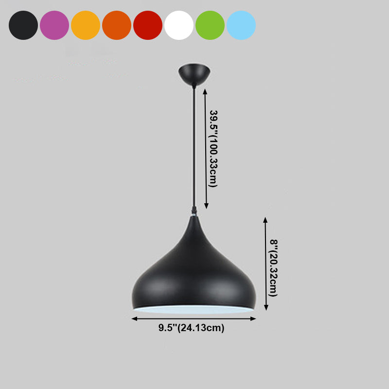 Lacquered Aluminium Indoor Pendant Light in Modern Creative Style Tapered Macaron Hanging Lamp