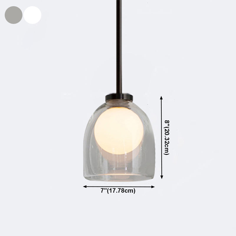 Moderne creatieve geometrische hangende lamp smeedijzeren binnenhanglamp met glazen schaduw