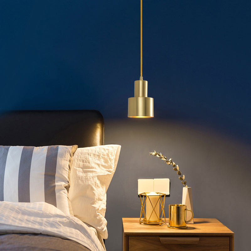 Moderne creatieve cilindrische hanglamp Koper binnenhangende lamp voor slaapkamer
