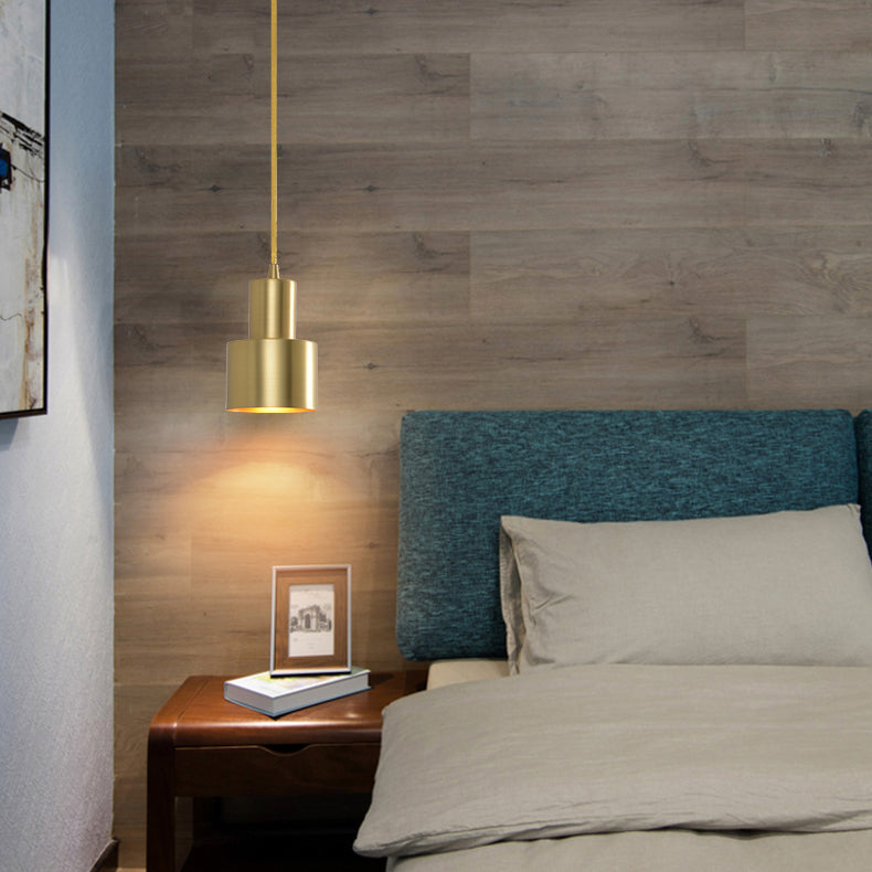 Moderne creatieve cilindrische hanglamp Koper binnenhangende lamp voor slaapkamer