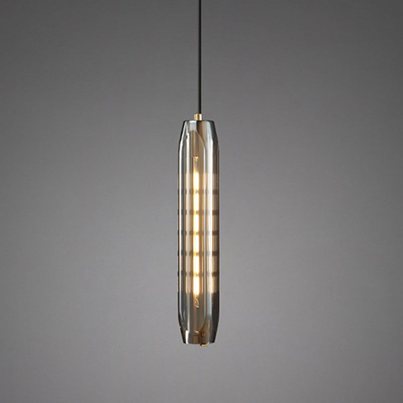 Crystal cilindrisch hanger licht in moderne luxe stijl koperen hangende lamp voor slaapkamer