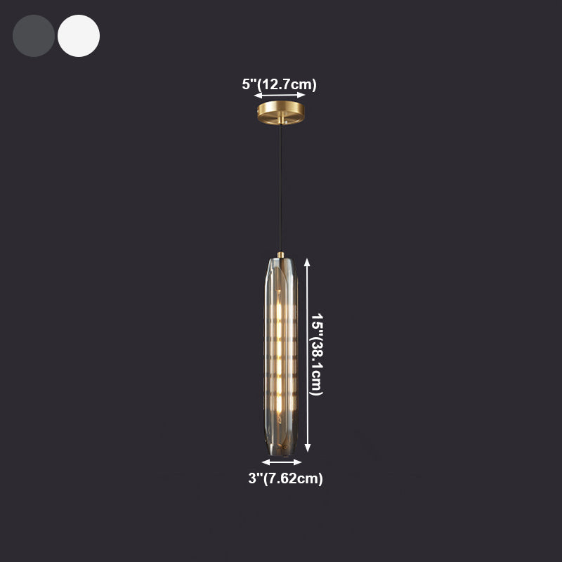 Crystal cilindrisch hanger licht in moderne luxe stijl koperen hangende lamp voor slaapkamer