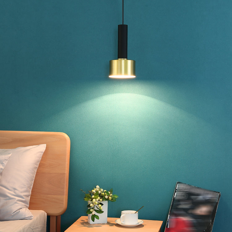 Metalen cilindrische schaduw hanglampen moderne stijl 1 kop hangende montage voor slaapkamer