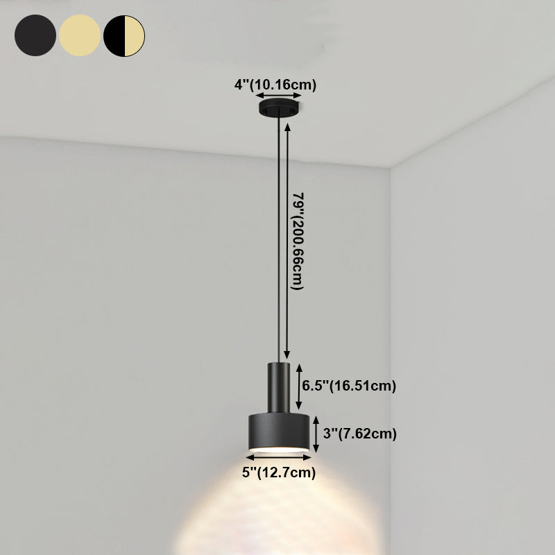 Metalen cilindrische schaduw hanglampen moderne stijl 1 kop hangende montage voor slaapkamer