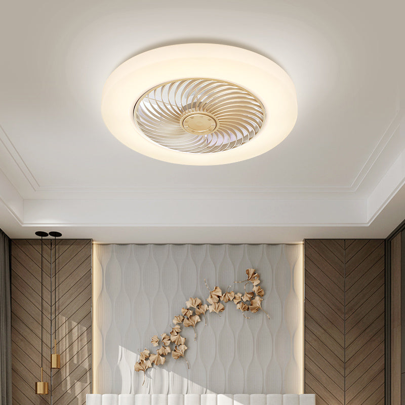 Modern Style Round Ceiling Fans Metal One Light Ceiling Light Fixture
