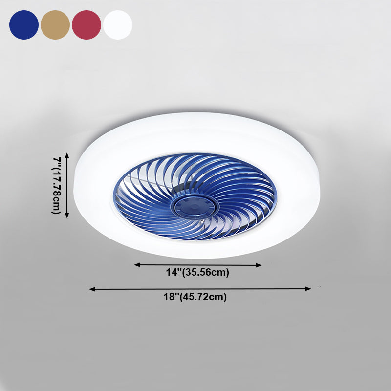 Modern Style Round Ceiling Fans Metal One Light Ceiling Light Fixture