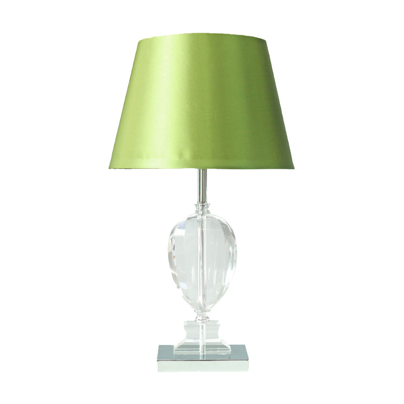 Veilleuse Empire Shade de style moderne, lampe de table à 1 lumière en cristal biseauté pour chambre à coucher, vert