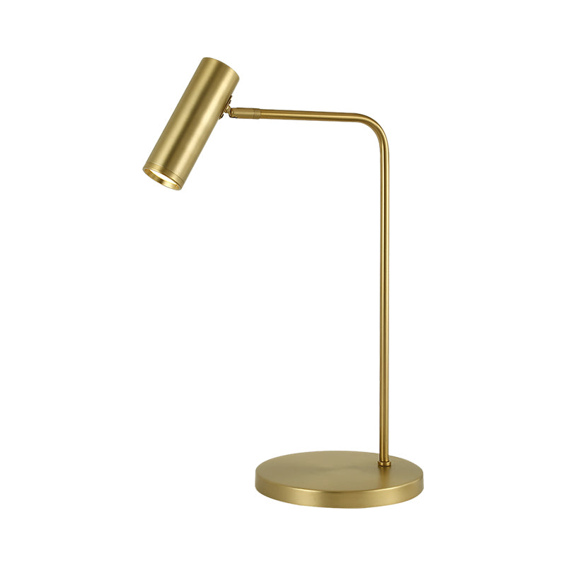 Tube Nightstand Lighting Simplicity Metal LED Gold Night Table Lamp for Living Room