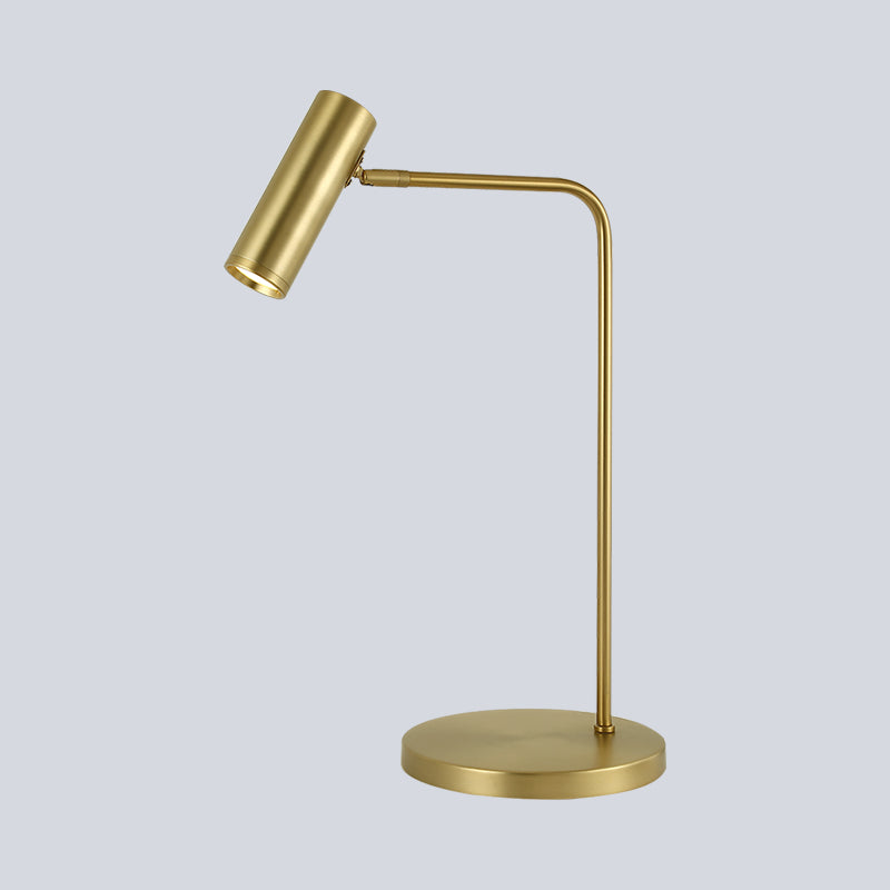 Tube Nightstand Lighting Simplicity Metal LED Gold Night Table Lamp for Living Room