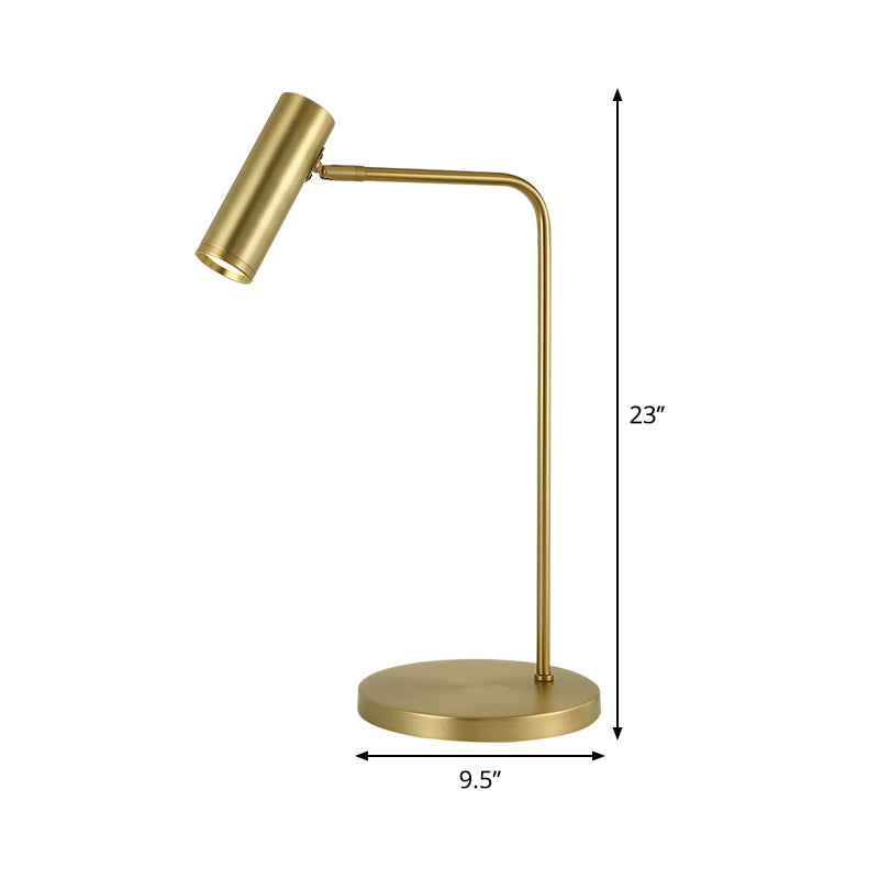 Tube Nightstand Lighting Simplicity Metal LED Gold Night Table Lamp for Living Room