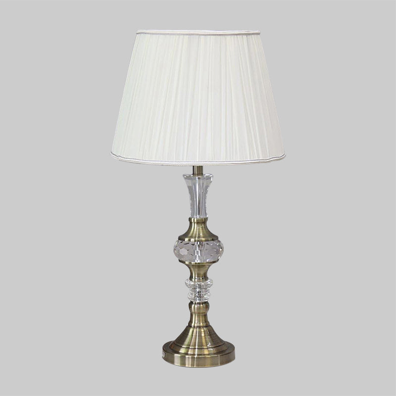 Lámpara contemporánea de 1-bulb nocturna de oro de oro con acento de cristal con acento de cristal