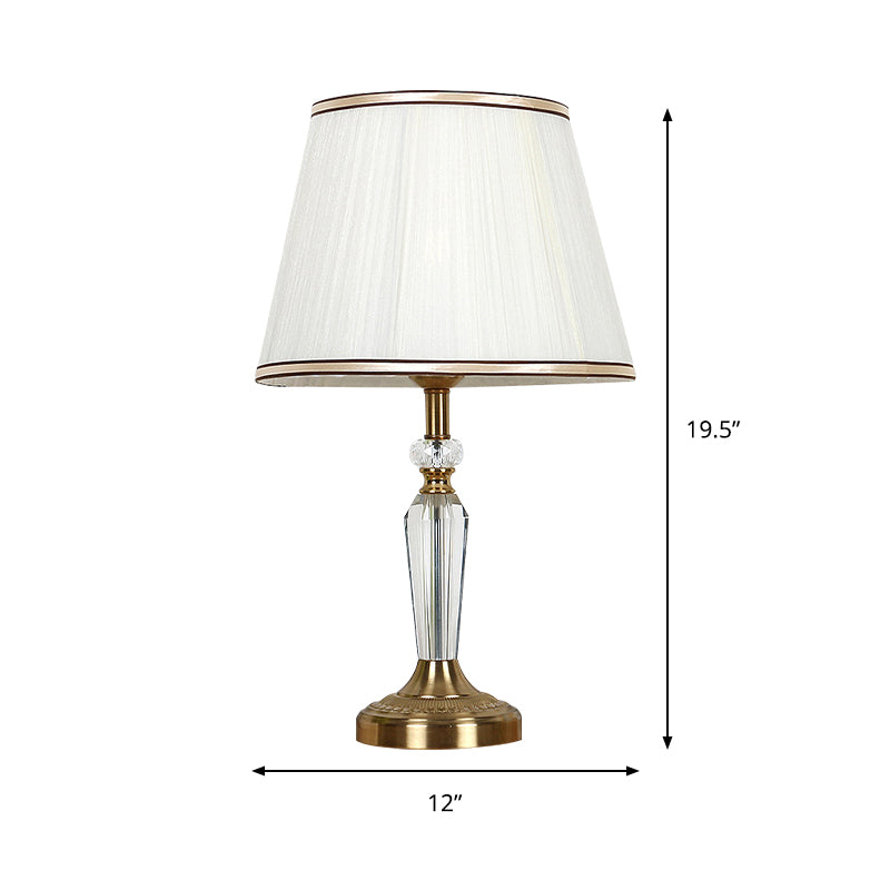 Lampada da comodino con paralume impero Lampada da comodino in cristallo minimalista a 1 testa dorata per camera da letto