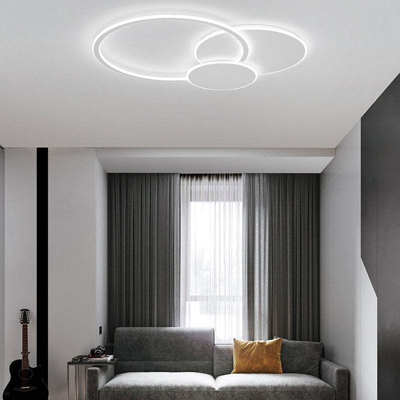 Luminaires encastrés modernes en métal blanc avec abat-jour en silicone