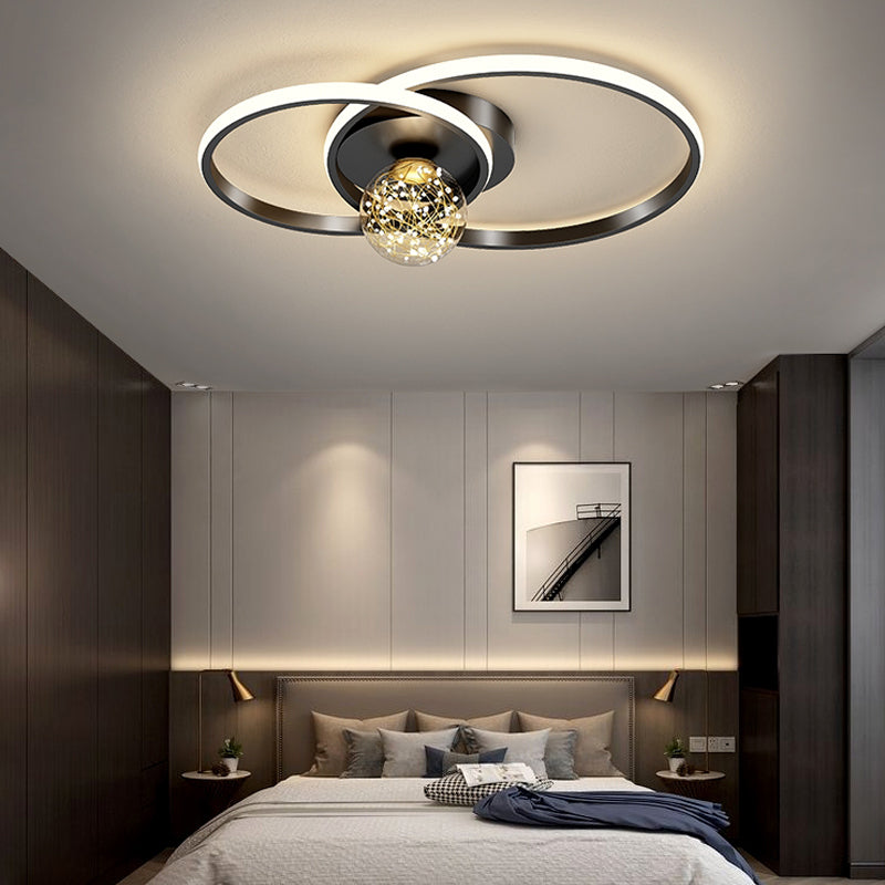 Plafonniers encastrés à LED noirs avec abat-jour en silicone Luminaire encastré moderne