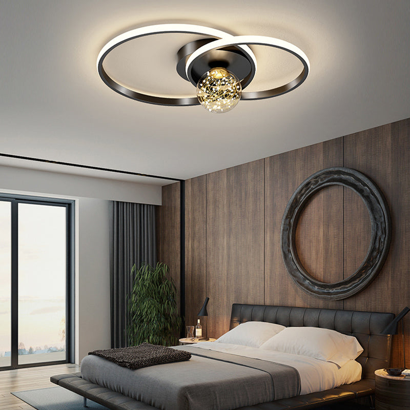 Plafonniers encastrés à LED noirs avec abat-jour en silicone Luminaire encastré moderne