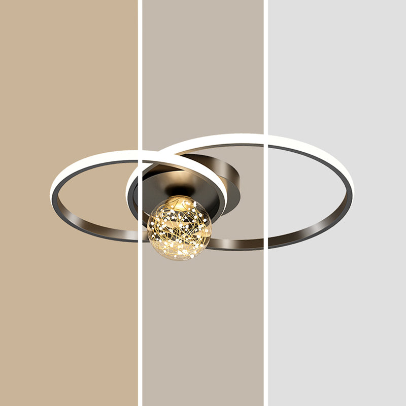 Plafonniers encastrés à LED noirs avec abat-jour en silicone Luminaire encastré moderne