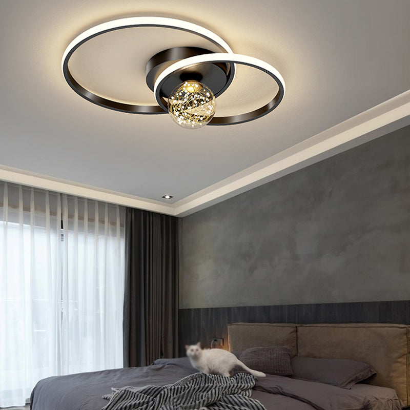 Plafonniers encastrés à LED noirs avec abat-jour en silicone Luminaire encastré moderne